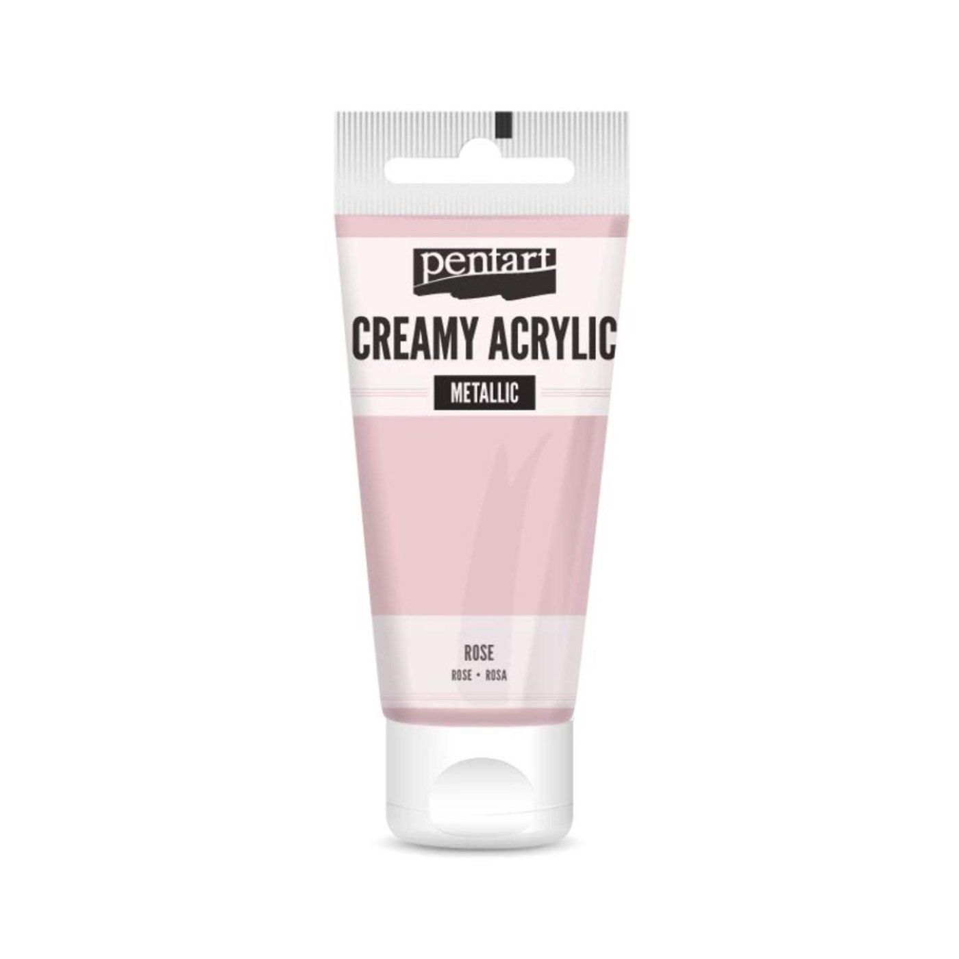 Akrylová barva krémová, metalická, růžová, 60 ml