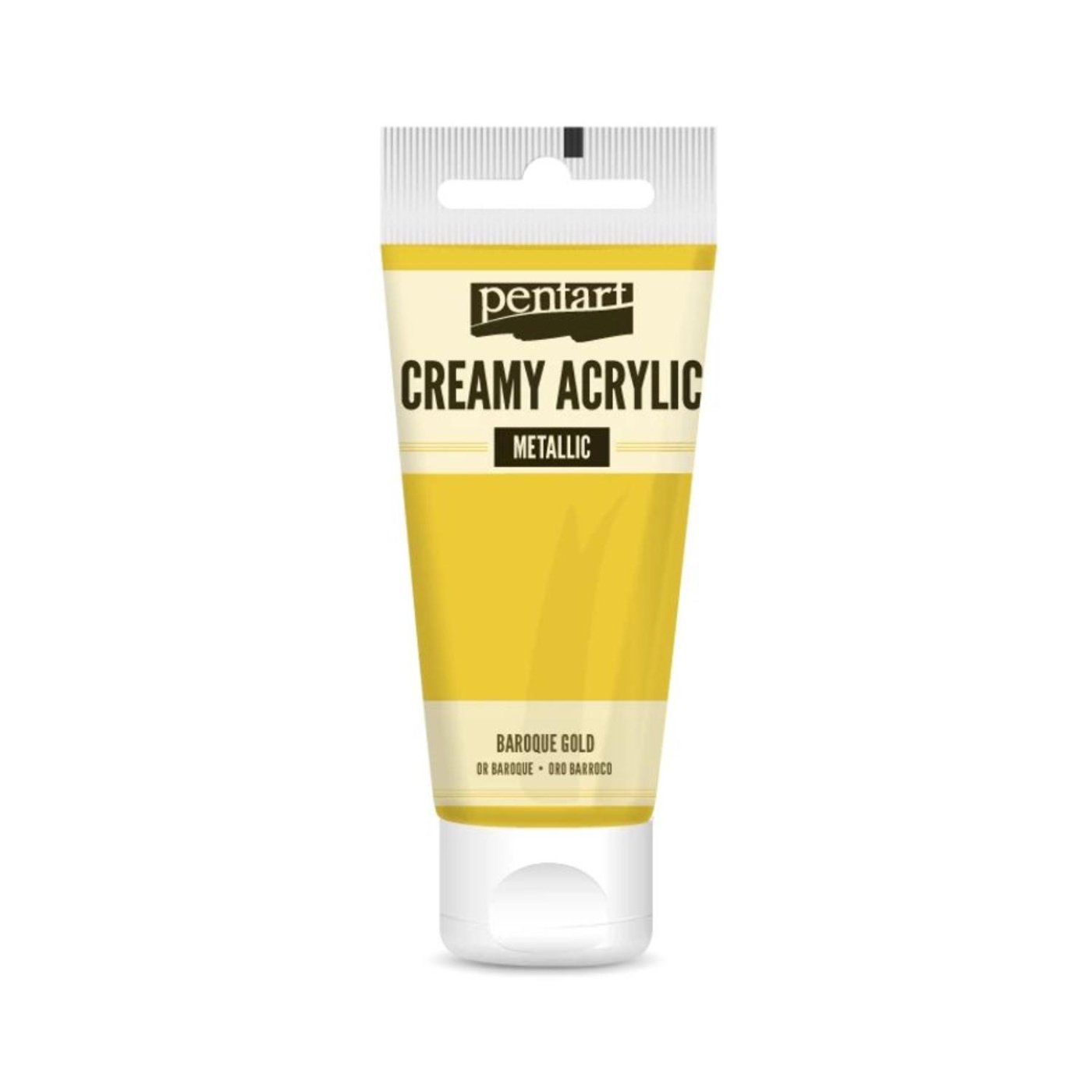 Akrylová barva krémová, metalická, barokní zlato, 60 ml