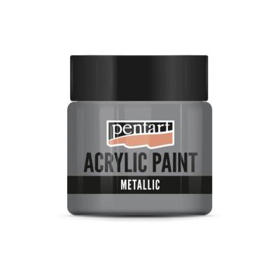 Akrylová barva 50 ml, metalická olověná